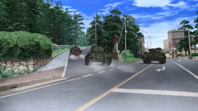 大洗海岸道路での戦車追跡